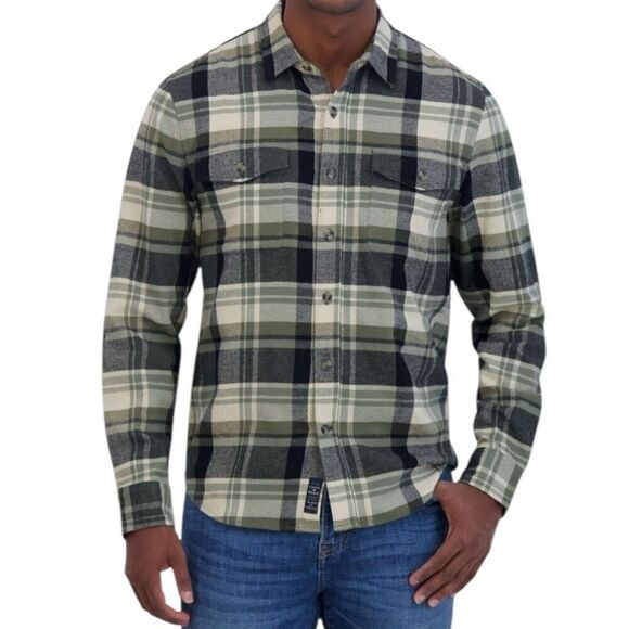 Lucky Brand Men's Flannel Green Plaid Size Small - Picture 3 of 10